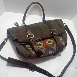 Vintage Cynthia‎ Vincent Leather Tote Briefcase Embroidered